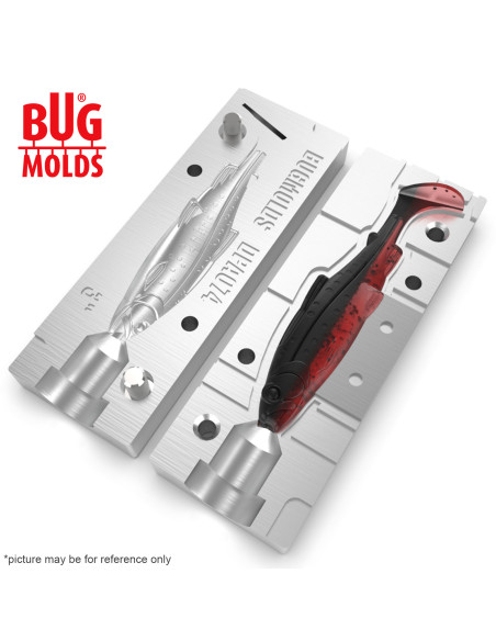 Fishing soft bait mold Y-OffsetTrout 3 inch model ID DPA074 from Bugmolds