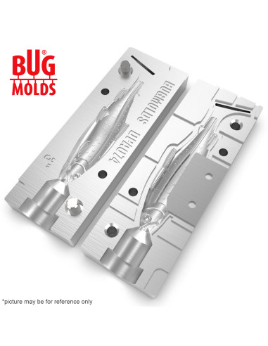 Fishing soft bait mold Y-OffsetTrout 3 inch model ID DPA074 from Bugmolds