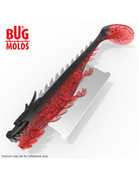 Fishing soft bait mold Y-DragonFish 5 inch model ID DPA077 from Bugmolds