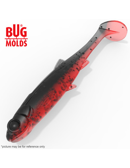 Fishing soft bait mold Y-OffsetPhoxinus 3 inch model ID DPA090 from Bugmolds