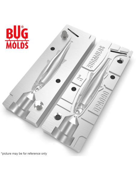 Fishing soft bait mold Y-OffsetPhoxinus 3 inch model ID DPA090 from Bugmolds