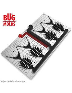Fishing Soft Bait 2-Port Multi-cavity Aluminum mold DancingBoneDoctor 4,2 inch 4-cav ID 2C510_4a from Bugmolds
