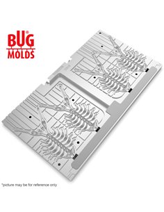 Fishing Soft Bait 2-Port Multi-cavity Aluminum mold DancingBoneDoctor 4,2 inch 4-cav ID 2C510_4a from Bugmolds 2