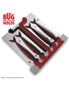 Fishing Soft Bait 2-Port Multi-cavity Aluminum mold MacheteMinnow 4,25 inch 4-cav ID 2W951_4a from Bugmolds