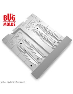 Fishing Soft Bait 2-Port Multi-cavity Aluminum mold MacheteMinnow 4,25 inch 4-cav ID 2W951_4a from Bugmolds 2